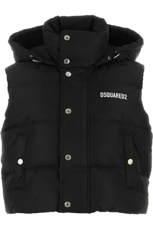 Dsquared2 Femme, Vestes, Noir, Taille: 36 FR Veste sans manches noire en nylon et duvet