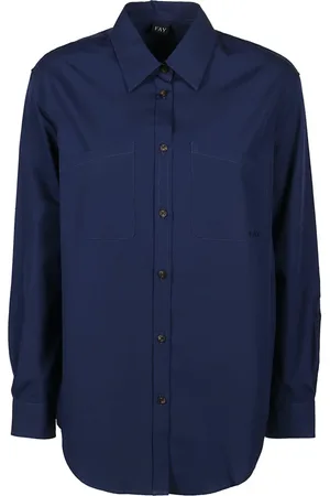 FAY Femme, Blouses et Chemises, Bleu, Taille: 38 FR Chemise à Manches Longues
