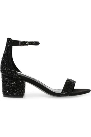 Steve Madden Femme, Chaussures, Noir, Taille: 37 EU Sandales à Talons Hauts avec Détails Strass