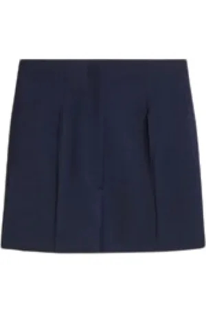 Sportmax Femme, Shorts, Bleu, Taille: 38 FR Short en Toile Mélange Laine Taille Haute