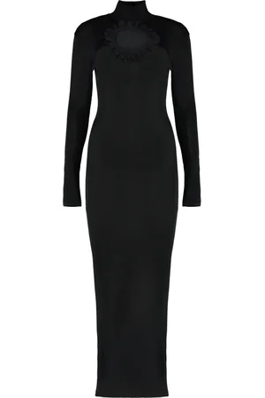 Self-Portrait Femme, Robes, Noir, Taille: 40 FR Maxi Robe Tricot Découpée avec Dentelle