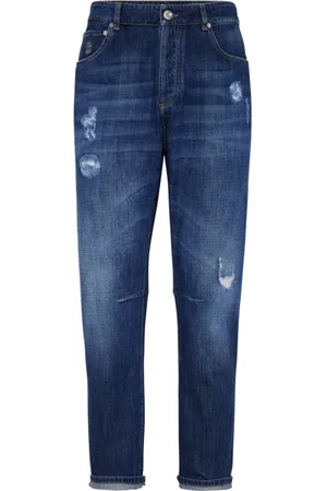 Brunello Cucinelli Homme, Jeans, Bleu, Taille: S Pantalon en coton délavé