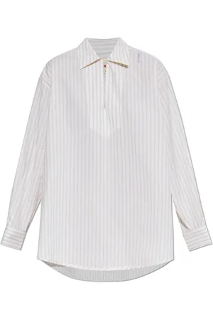 Marni Femme, Blouses et Chemises, Blanc, Taille: 36 FR Top Oversize à Motif Rayé