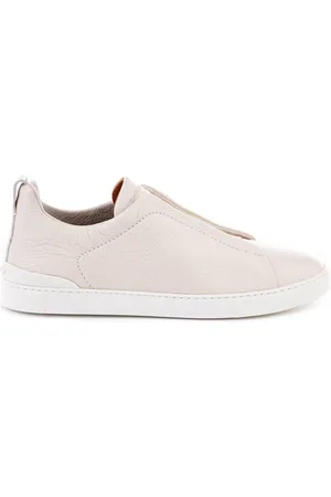 Ermenegildo Zegna Homme, Chaussures, , Taille: 43 EU Baskets Basses en Cuir Triple Stitch™ Ivoire