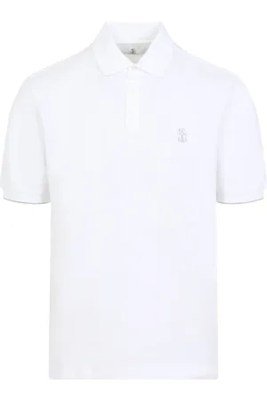 Brunello Cucinelli Homme, Tops, Blanc, Taille: M T-shirt Blanc Élégant Ss25