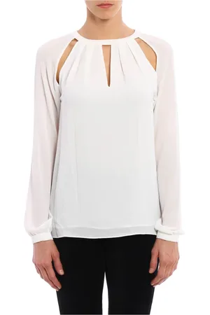 Michael Kors Femme, Blouses et Chemises, Blanc, Taille: 38 FR Chemise blanche avec détail aux épaules