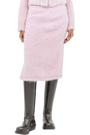 DRIES VAN NOTEN Femme, Jupes, Rose, Taille: 40 FR Fluffy Wool Blend Midi Skirt
