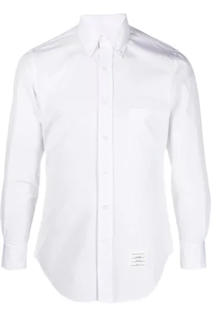 Thom Browne Homme, Chemises, Blanc, Taille: L Chemise Boutonnée Détails RWB