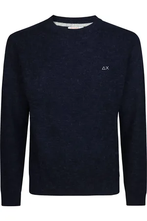 sun68 Homme, Pulls, Bleu, Taille: M Pull Rond Uni en Alpaga
