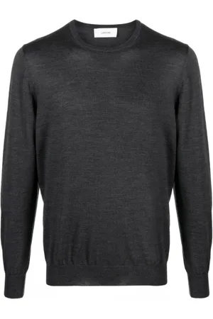 LARDINI Homme, Pulls, Gris, Taille: L Pull en laine gris anthracite