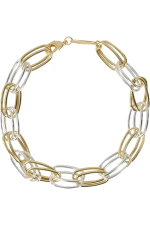 FEDERICA TOSI Femme, Accessoires, Jaune, Taille: ONE Size Collier en Dentelle Or et Argent