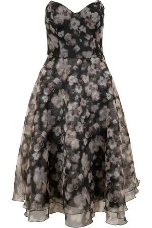 Elisabetta Franchi Femme, Robes, Noir, Taille: 40 FR Robe Zippée Florale avec Fermeture à Crochet