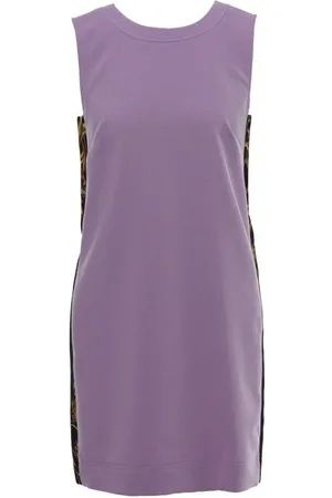 VERSACE Femme, Robes, Violet, Taille: 38 FR Robe Mini sans manches avec imprimé Garland