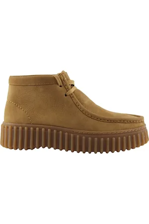 Clarks Femme, Chaussures, Brun, Taille: 38 EU Bottines à lacets en nubuck marron clair