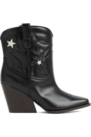 Stella McCartney Femme, Chaussures, Noir, Taille: 37 EU Bottines Cowboy Noires avec Étoiles