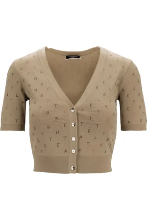 Elisabetta Franchi Femme, Pulls, , Taille: 38 FR Cardigan à col en V avec décorations en verre