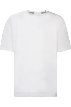 COSTUMEIN Homme, Tops, Blanc, Taille: L T-shirts Blancs en Lin Élégant Mise à Niveau