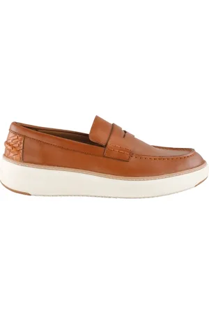 Cole Haan Homme, Chaussures, Brun, Taille: 42 EU Mocassins marron à enfiler avec semelle en caoutchouc blanche