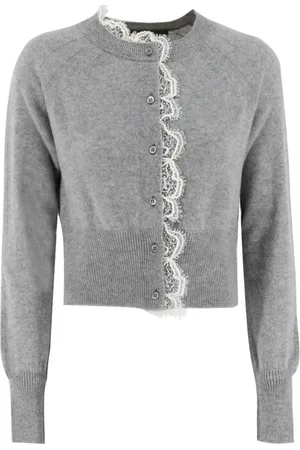 ERMANNO SCERVINO Femme, Pulls, Gris, Taille: 42 FR Cardigan Détail Dentelle