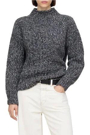 Closed Femme, Pulls, Gris, Taille: 38 FR Pull Col Roulé en Maille Épaisse Mouliné