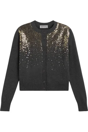 ERMANNO SCERVINO Femme, Pulls, Multicolore, Taille: 36 FR Cardigan en laine à dégradé de sequins