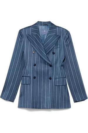 ERMANNO SCERVINO Femme, Vestes, Bleu, Taille: 40 FR Blazer Croisé à Rayures Bleues