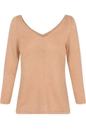 Cortana Femme, Pulls, , Taille: 44 FR Top en jersey de lin à col V