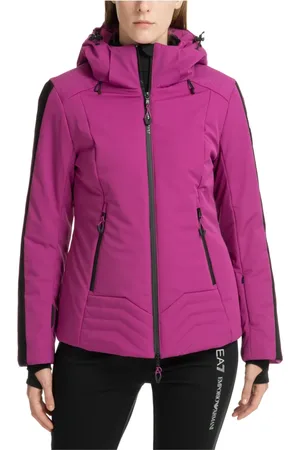 EA7 Femme, Sport, Violet, Taille: 38 FR Veste de ski avec capuche et logo