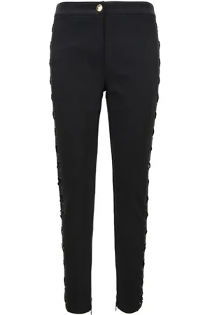 Elisabetta Franchi Femme, Pantalons, Noir, Taille: 42 FR Pantalon slim