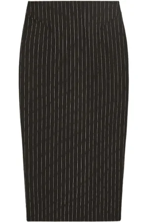 Patrizia Pepe Femme, Jupes, Noir, Taille: 40 FR Élégance Classique Jupe Midi avec Fente Latérale