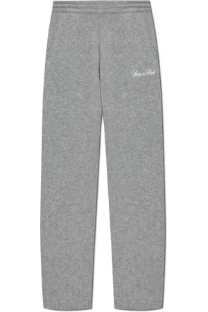 Sporty & Rich Homme, Pantalons, Gris, Taille: M Pantalon de survêtement Vendome Script en cachemire