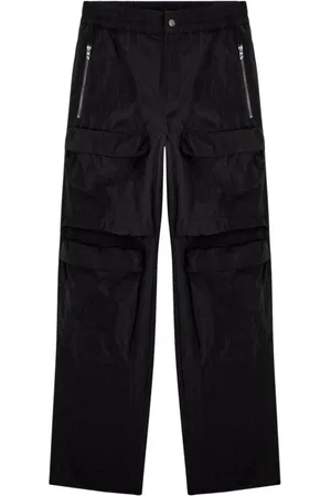 Diesel Homme, Pantalons, Noir, Taille: L Pantalon à Boutons-Pression et Taille Élastiquée