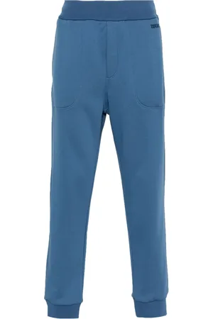 Ermenegildo Zegna Homme, Pantalons, Bleu, Taille: S Pantalon de survêtement bleu avec logo brodé