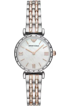 Emporio Armani Femme, Accessoires, Gris, Taille: ONE Size Montre Quartz Argent Acier