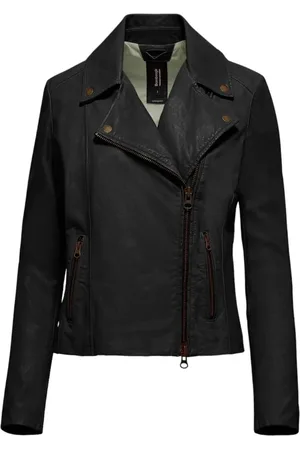 Bomboogie Femme, Vestes, Noir, Taille: 42 FR Veste en cuir noire