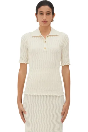 Bottega Veneta Femme, Tops, Blanc, Taille: 36 FR Chemise Boutonnée en Laine Blanche