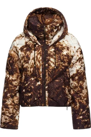 Roberto Cavalli Femme, Vestes, Brun, Taille: 42 FR Veste matelassée à imprimé Appaloosa