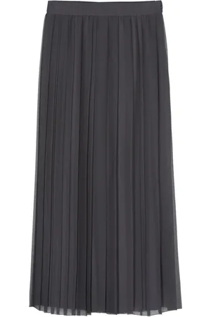 ELEVENTY Femme, Jupes, Gris, Taille: 38 FR Jupe plissée en mousseline taille haute