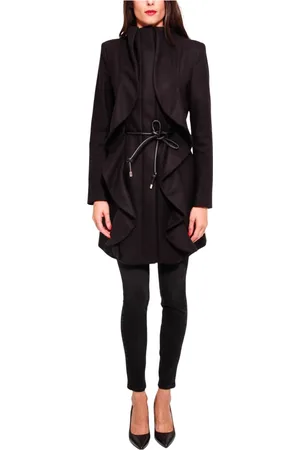 Liu Jo Femme, Manteaux, Noir, Taille: 42 FR Manteau Ceinturé