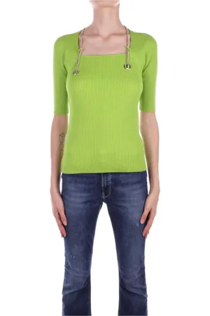 Liu Jo Femme, Pulls, Vert, Taille: 36 FR Pull Vert avec Détails Découpés