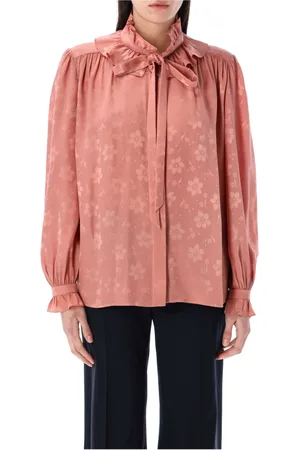 Chloé Femme, Blouses et Chemises, Rose, Taille: 36 FR Blouse en soie à motif floral rose sauvage
