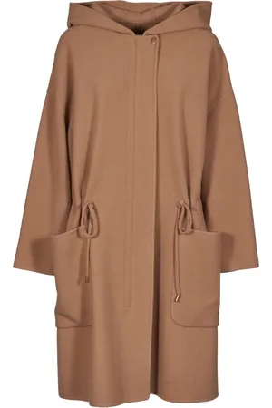 Max Mara Femme, Manteaux, Brun, Taille: 40 FR Miele Hooded Coat