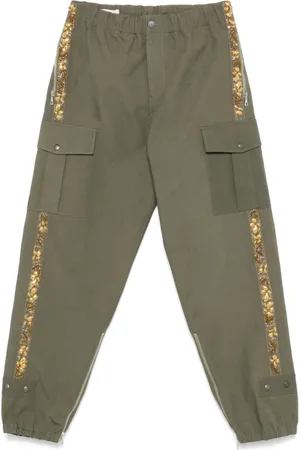 DRIES VAN NOTEN Homme, Pantalons, Vert, Taille: L Pantalon cargo vert olive avec zips
