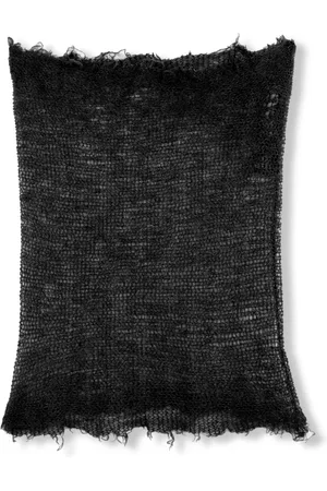 Cortana Femme, Accessoires, Noir, Taille: ONE Size Col Noir en Maille Ajourée Alpaga, Soie et Cachemire Noir