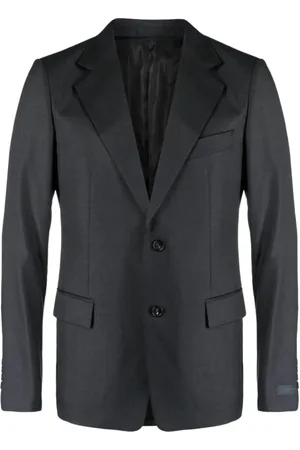 Lanvin Homme, Vestes, Gris, Taille: L Blazer en laine gris anthracite à revers crantés