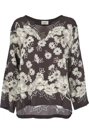 P.A.R.O.S.H. Femme, Blouses et Chemises, Multicolore, Taille: 40 FR Chemise Imprimée Marron Foncé