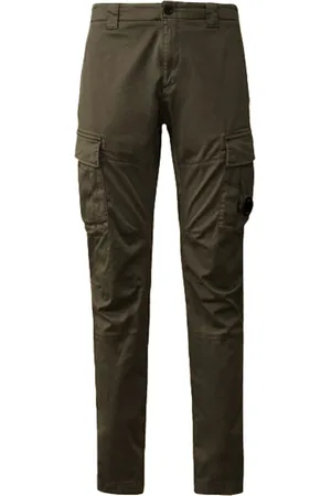 C.P. Company Homme, Pantalons, Vert, Taille: XL Pantalon Cargo Stretch en Coton avec Verres