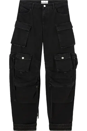 The Attico Femme, Jeans, Noir, Taille: W28 Cargo Jeans à Boutons Logo