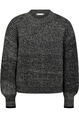 Co`Couture Femme, Pulls, Gris, Taille: 42 FR Pull en Tricot Mélangé Blancnoir