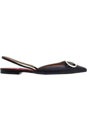 Carolina Herrera Femme, Chaussures, Noir, Taille: 37 EU Ballerines plates en cuir Insignia